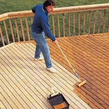 staining wood deck